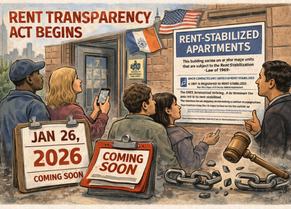 रेन्ट ट्रान्सपेरेन्सी एक्ट लागू: रेन्ट–स्टेबलाइज्ड युनिट भएको भवनमा अनिवार्य “साइन” टाँस्नुपर्ने